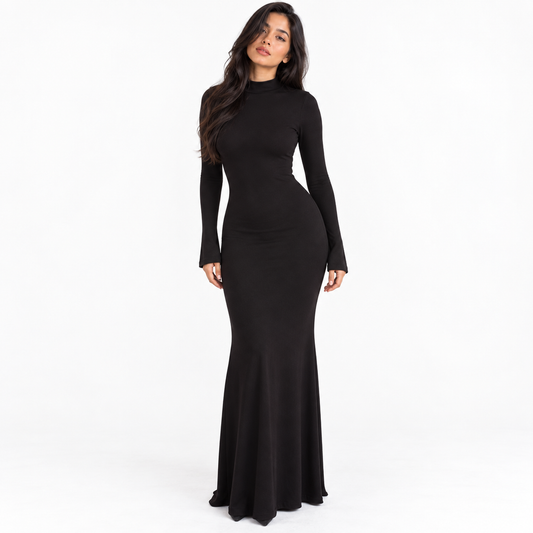 Womens Knit Dress — black k23d36258 front
