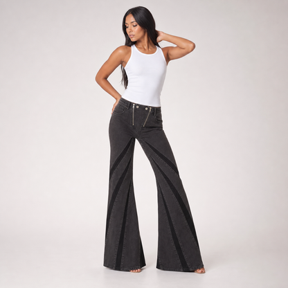 Stitching Tube Top Stretch Washed Jeans – Black Trousers – variant hero