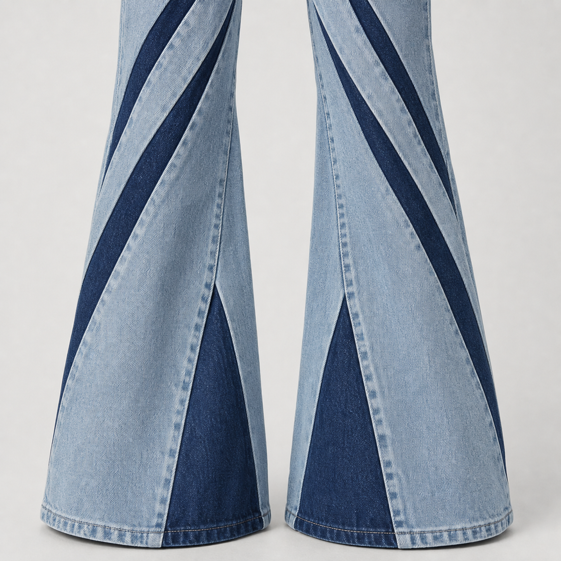 Stitching Tube Top Stretch Washed Jeans – gallery – leg detail