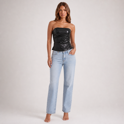 PU tube top – Black – full model