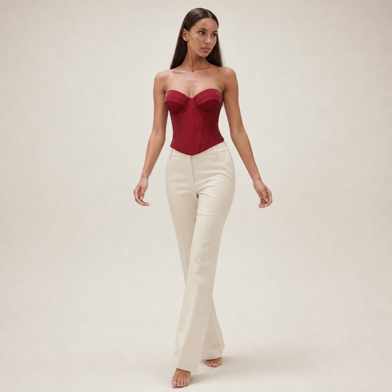 Sequin Strapless Tube Top – Red – variant hero
