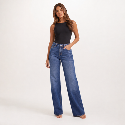 High Waisted Wide Leg Jeans – Dark blue – variant hero