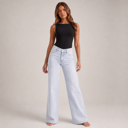 High Waisted Wide Leg Jeans – Light blue – hero
