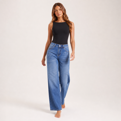 High Waisted Wide Leg Jeans – Medium blue – variant hero