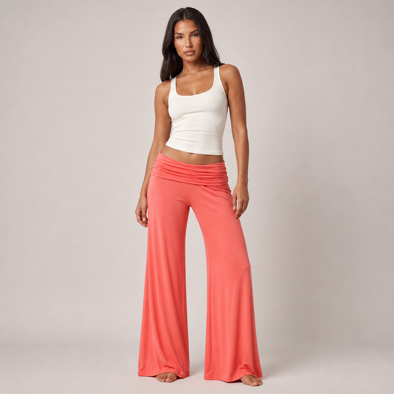 Wide-Leg Yoga Pants – Orange – hero