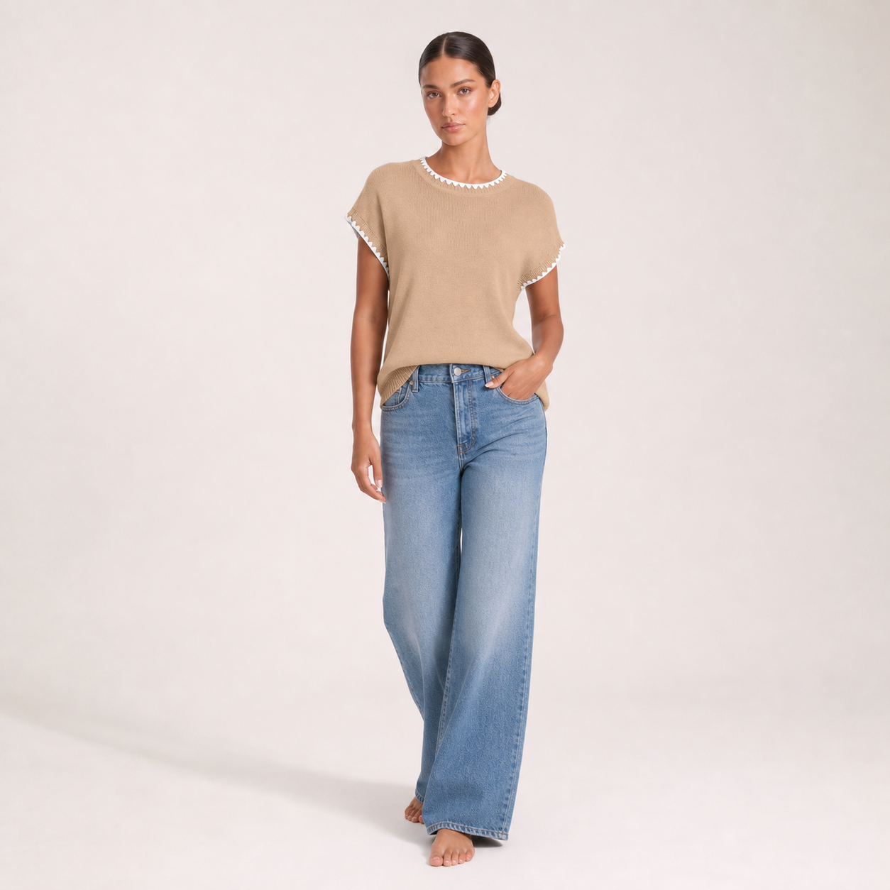 Crochet sweater – Khaki – variant hero