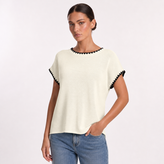 Crochet sweater – Off-white – hero