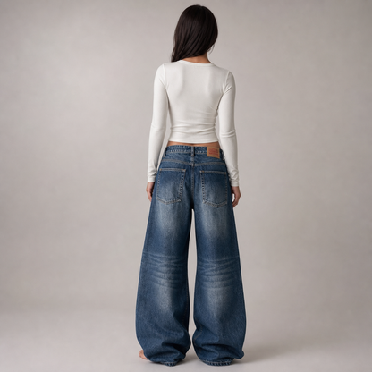 Wide-Leg Pants – Retro blue – back