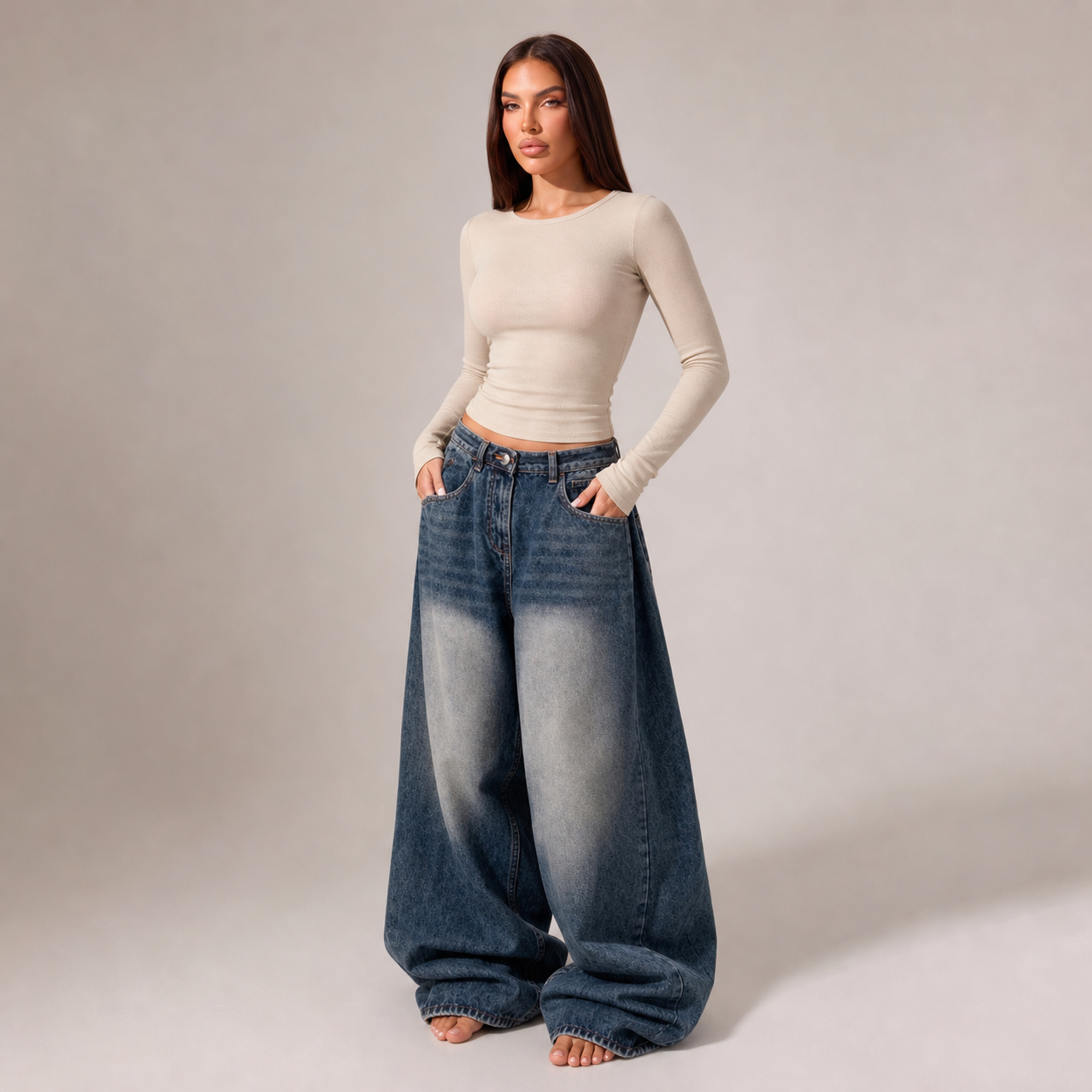 Pair with wide-leg pants – Dark blue – variant hero