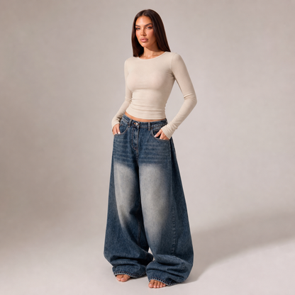 Pair with wide-leg pants – Dark blue – variant hero