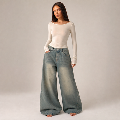 Pair with wide-leg pants – Light blue – variant hero
