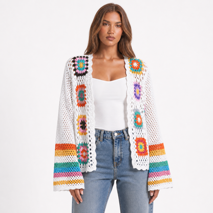 Handmade Crochet Knitted Cardigan – White – variant hero