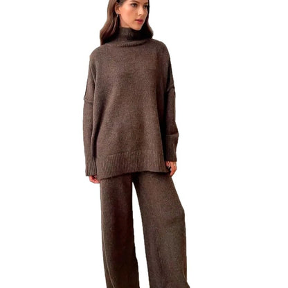 Maeve Women's Knitted Co-Ord Set - High-Neck Jumper & Trousers