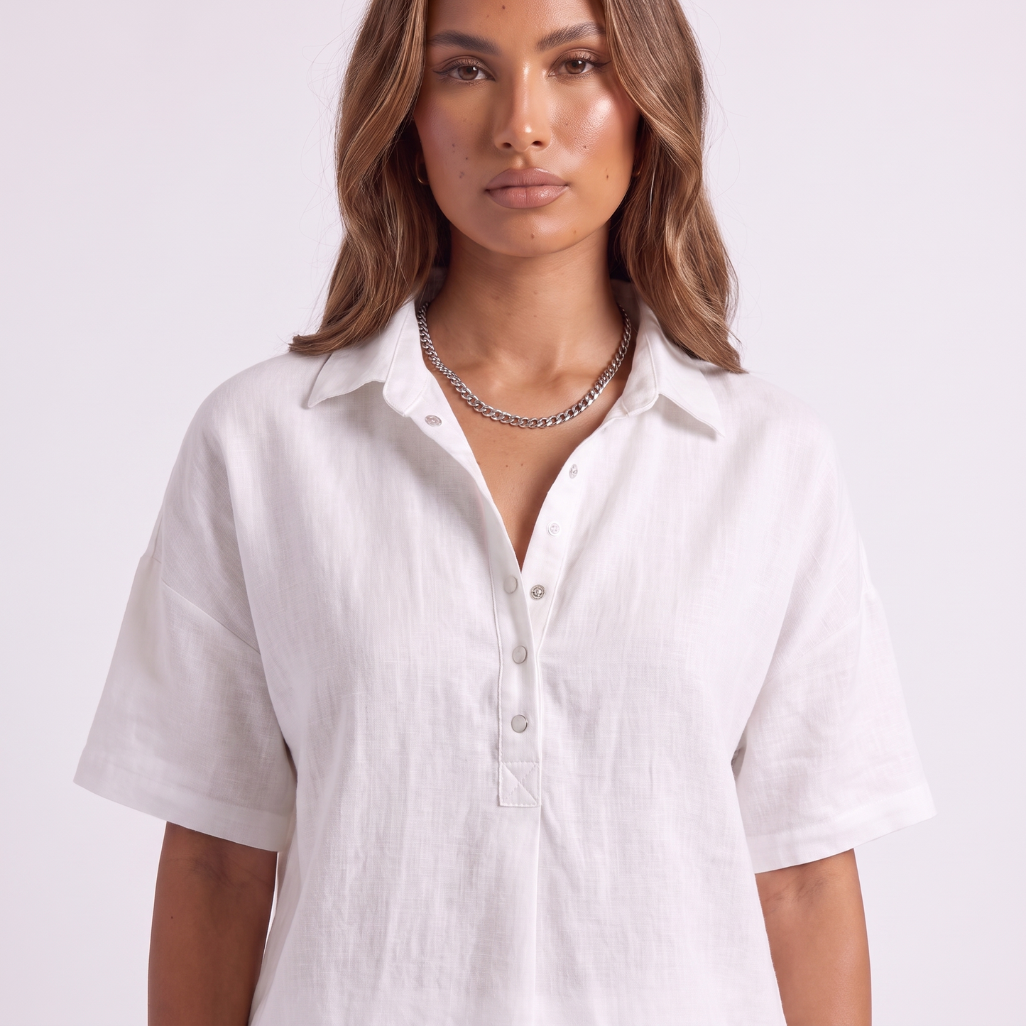 Lapel collar and button placket detail