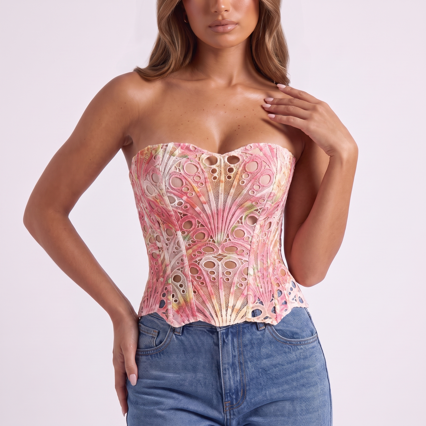 Pink corset top