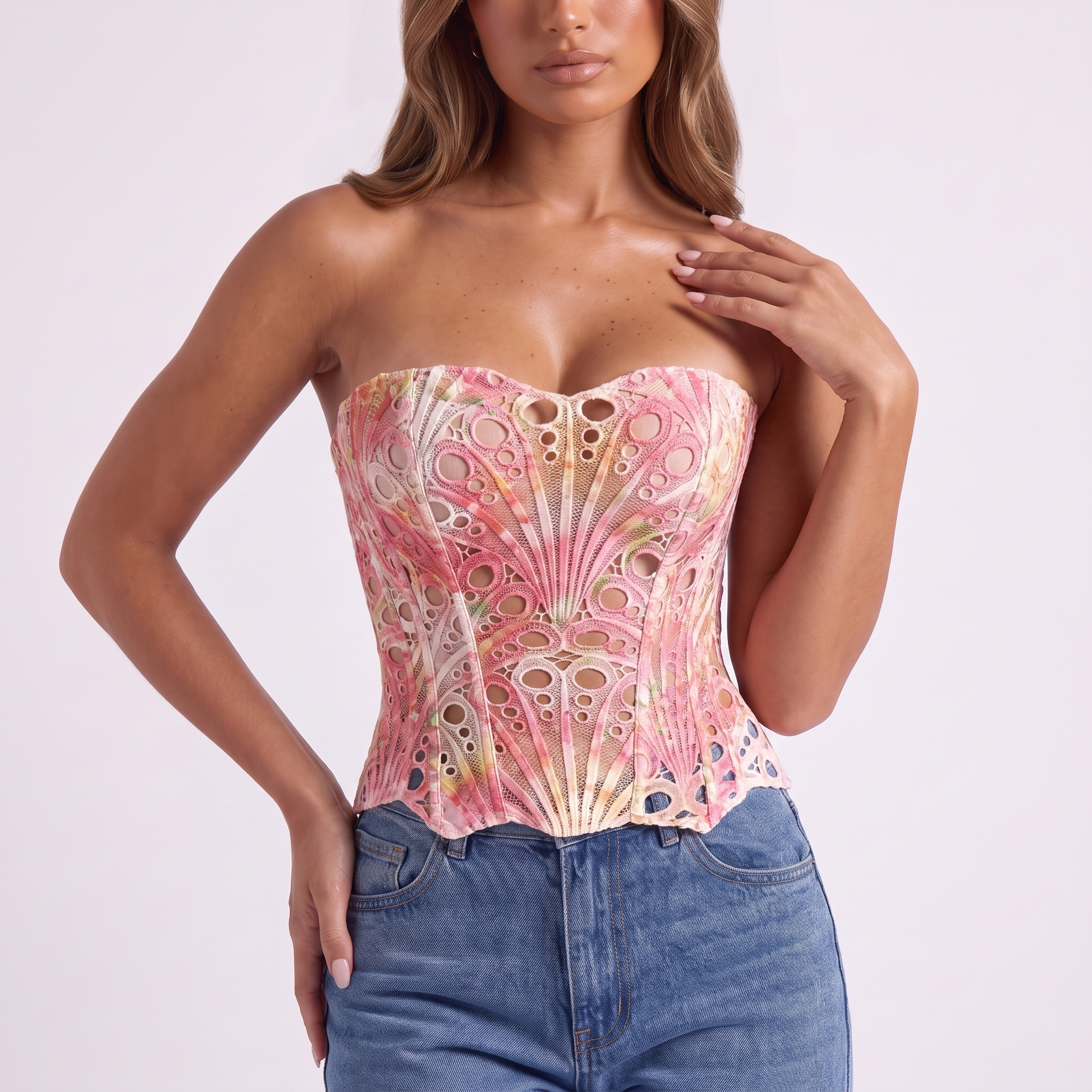 Pink corset top