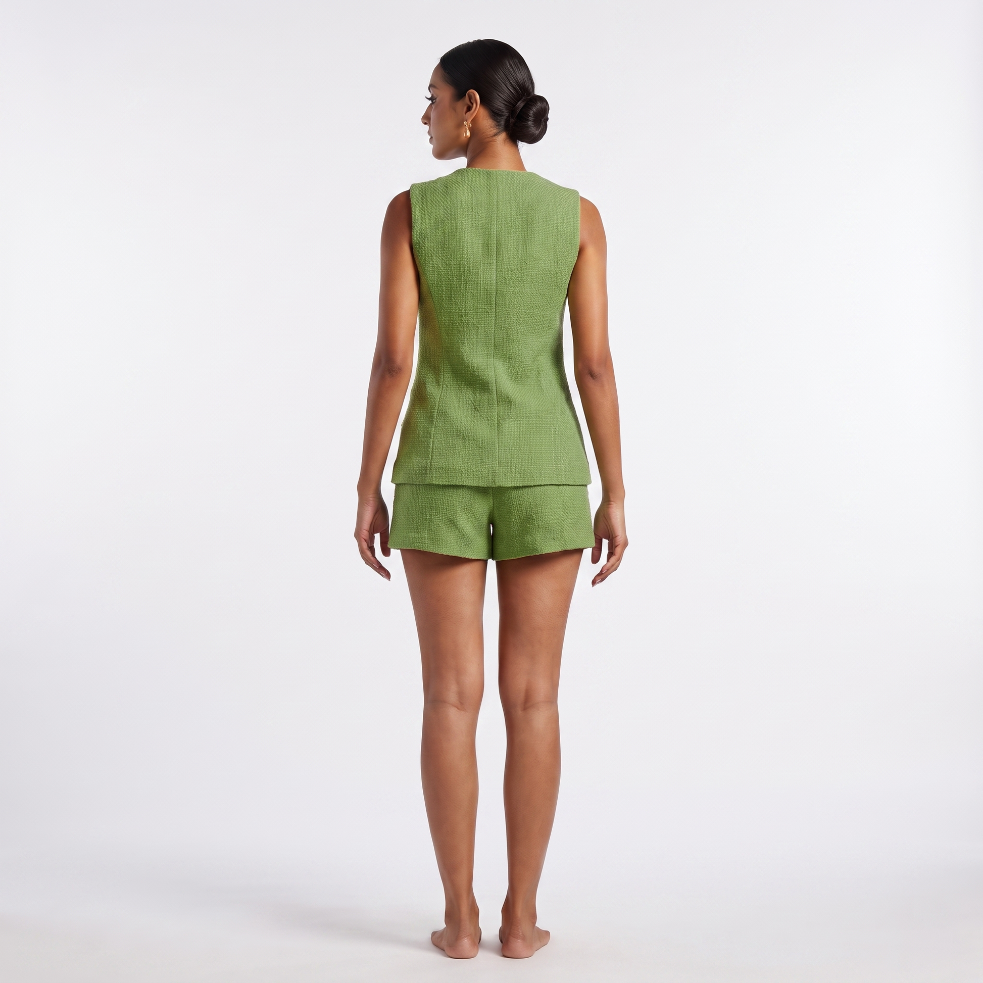 Green set back view