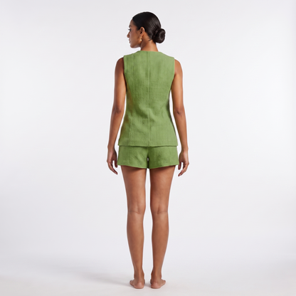 Green set back view