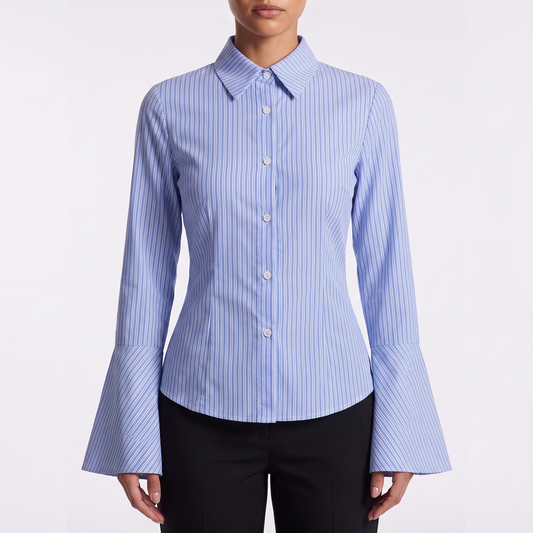 Shirt - blue pinstripe hero