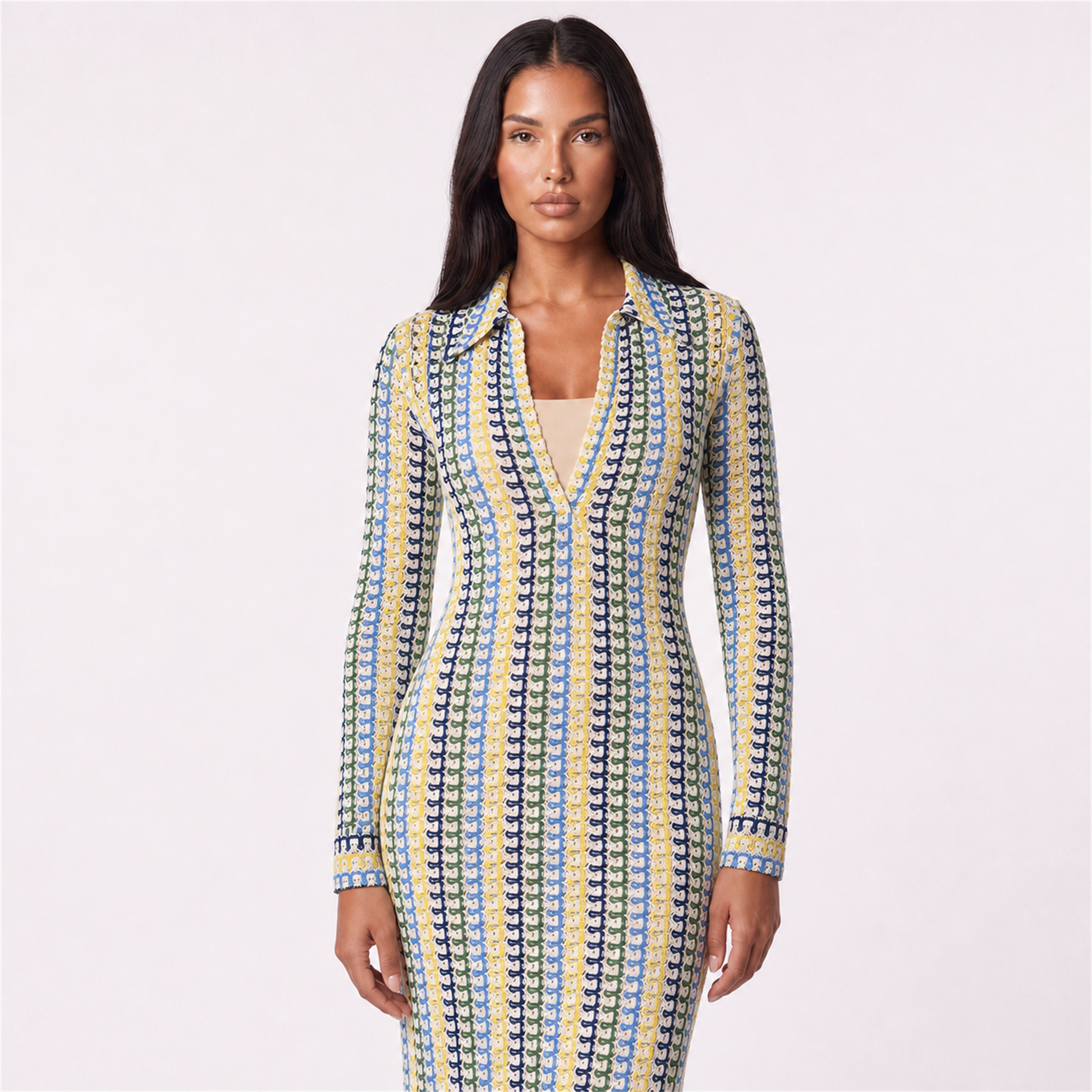 Women’s crochet dress in yellow – colour hero