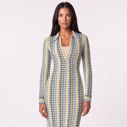Women’s crochet dress in yellow – colour hero