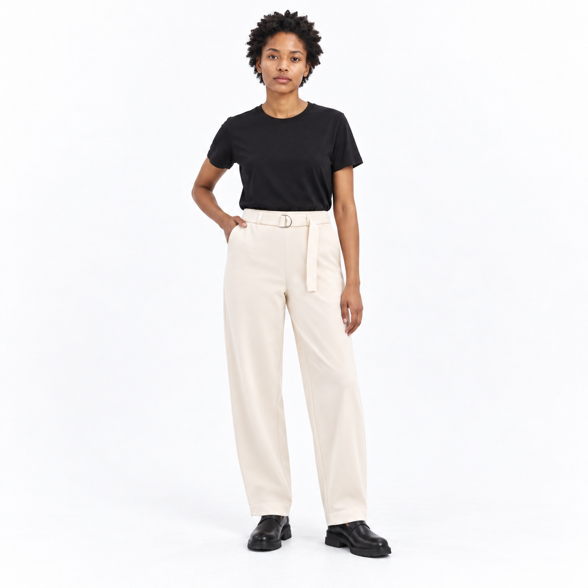 Velvet Bomber Jacket and Pants — Apricot pants — front — studio 5-5