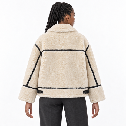 Women's Fleece Motorcycle Jacket — Jacket — back — studio 9-3