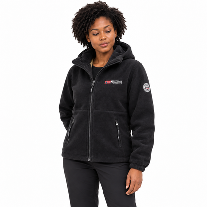 Hooded Fleece Jacket for Men and Women — Black — three_quarter — studio 10-2