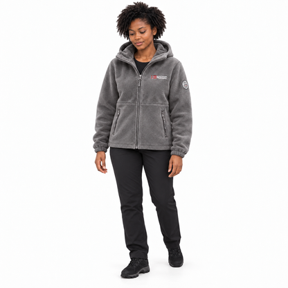 Hooded Fleece Jacket for Men and Women — Gray — front — studio 10-4